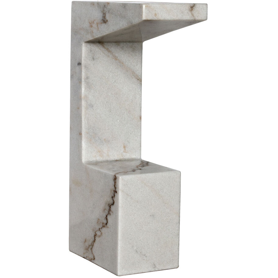 Aero 30 X 17.5 inch White Marble Side Table