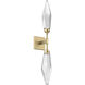 Rock Crystal LED 4.5 inch Gilded Brass Indoor Sconce Wall Light in 3000K LED, Chilled Clear, Double