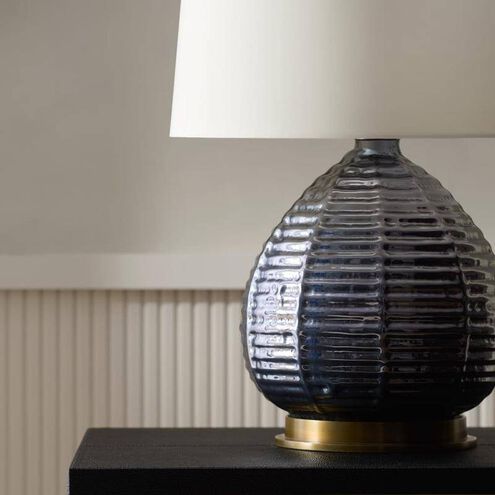 Juliette 26.5 inch 150.00 watt Flint Luster and Antique Brass Table Lamp Portable Light