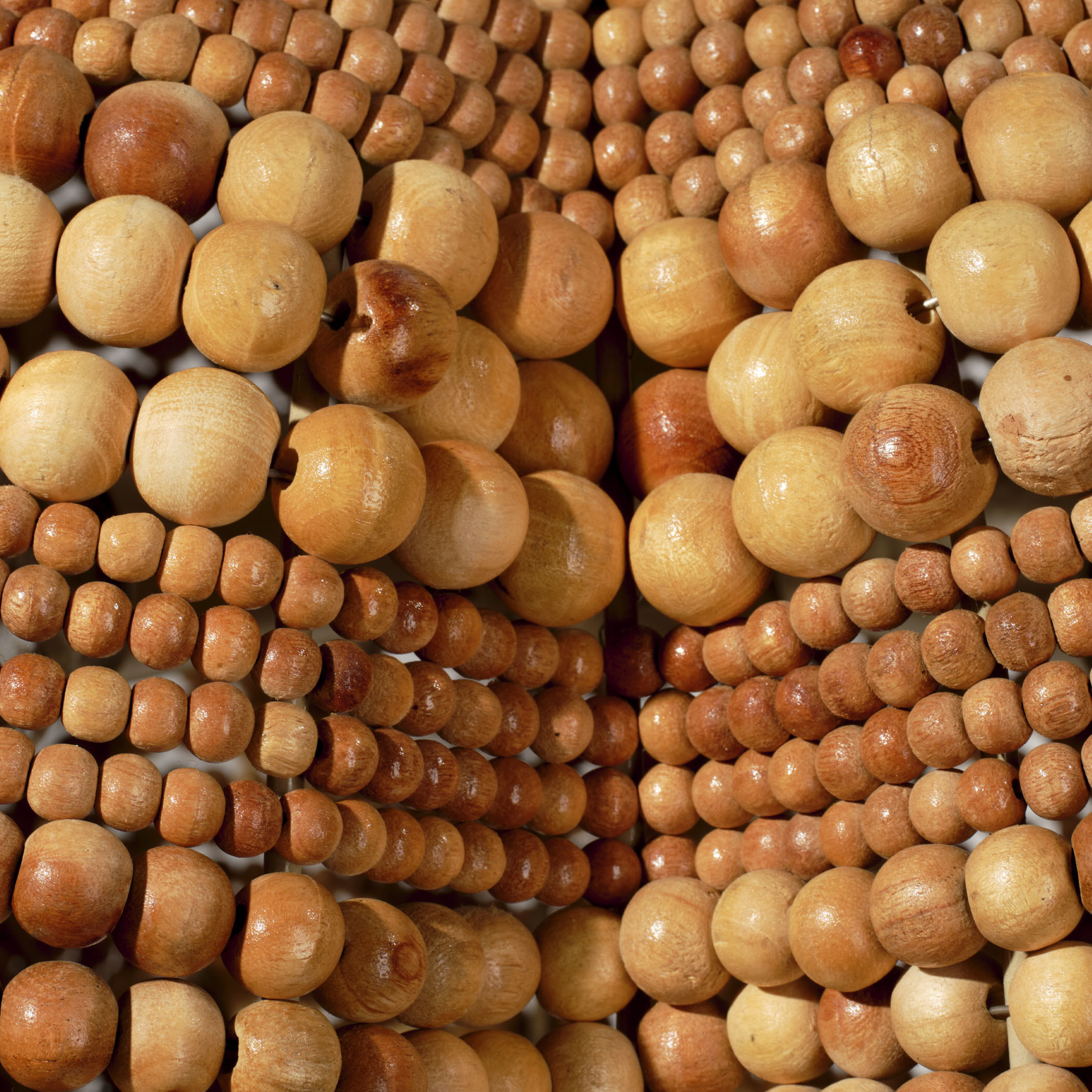 Clamshell 4 Light 27 inch Natural Wood Beads Chandelier Ceiling Light, Small