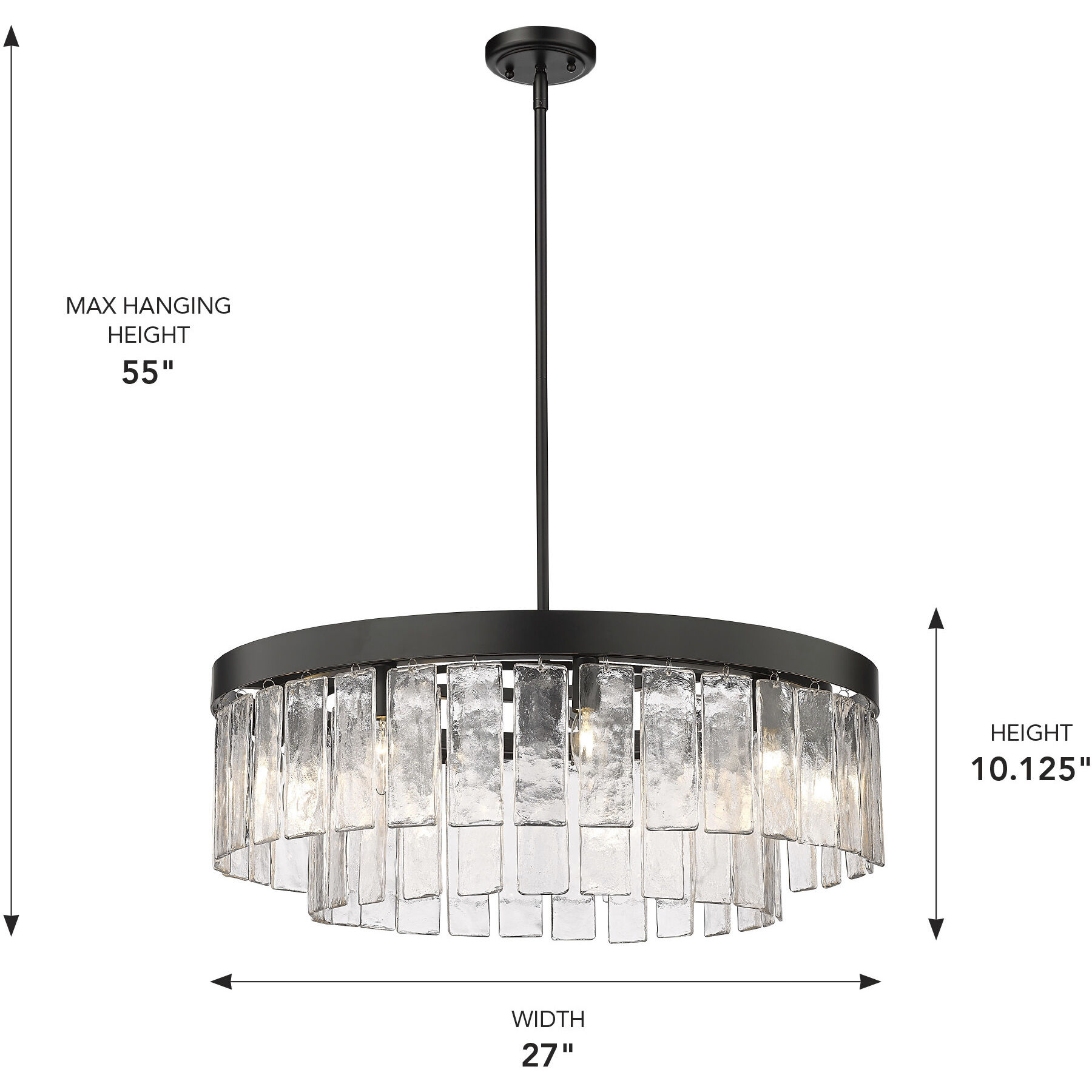 Ciara 9 Light 27 inch Matte Black Chandelier Ceiling Light