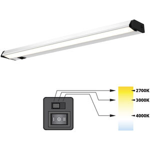 Color Temperature Changing 120V 30 inch Satin Nickel Linear Under Cabinet Light