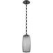 Vessel LED 6.2 inch Matte Black Pendant Ceiling Light in 3000K LED, Smoke, Rectangular Chain
