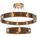 Parallel LED Novel Brass Chandelier Ceiling Light, Two-Tier Ring