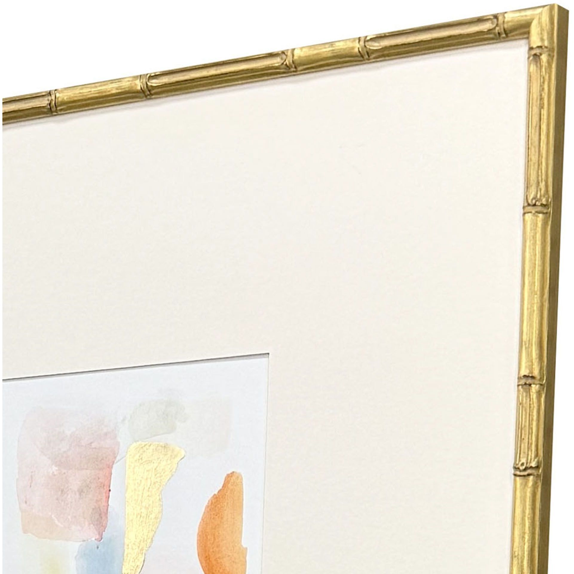 Like Clouds Orange and Metallic and Blue and Pink Framed Art