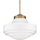 Ingalls Pendant Ceiling Light in Vintage Milk Glass, Modern Brass, Large