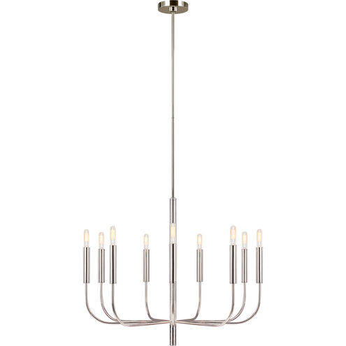 ED Ellen DeGeneres Brianna 9 Light 30 inch Polished Nickel Chandelier Ceiling Light