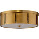 Orbit 2 Light 14 inch Antique Brass Flush Mount Ceiling Light, Small