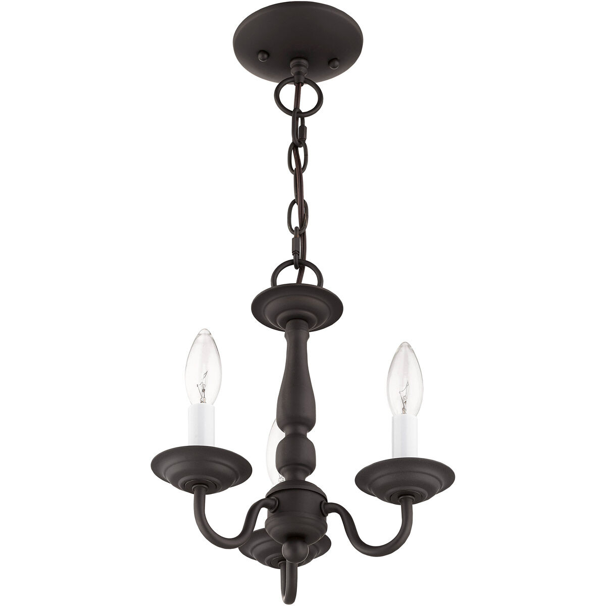 Williamsburgh 3 Light 11 inch Bronze Convertible Mini Chandelier/Ceiling Mount Ceiling Light