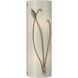 Forged Leaf and Stem 2 Light 5.5 inch Soft Gold Sconce Wall Light in Ivory Art