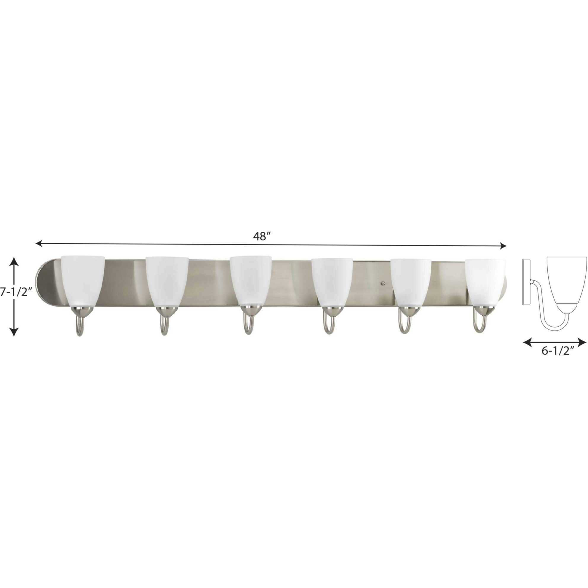Gather 6 Light 48 inch Brushed Nickel Bath Vanity Wall Light