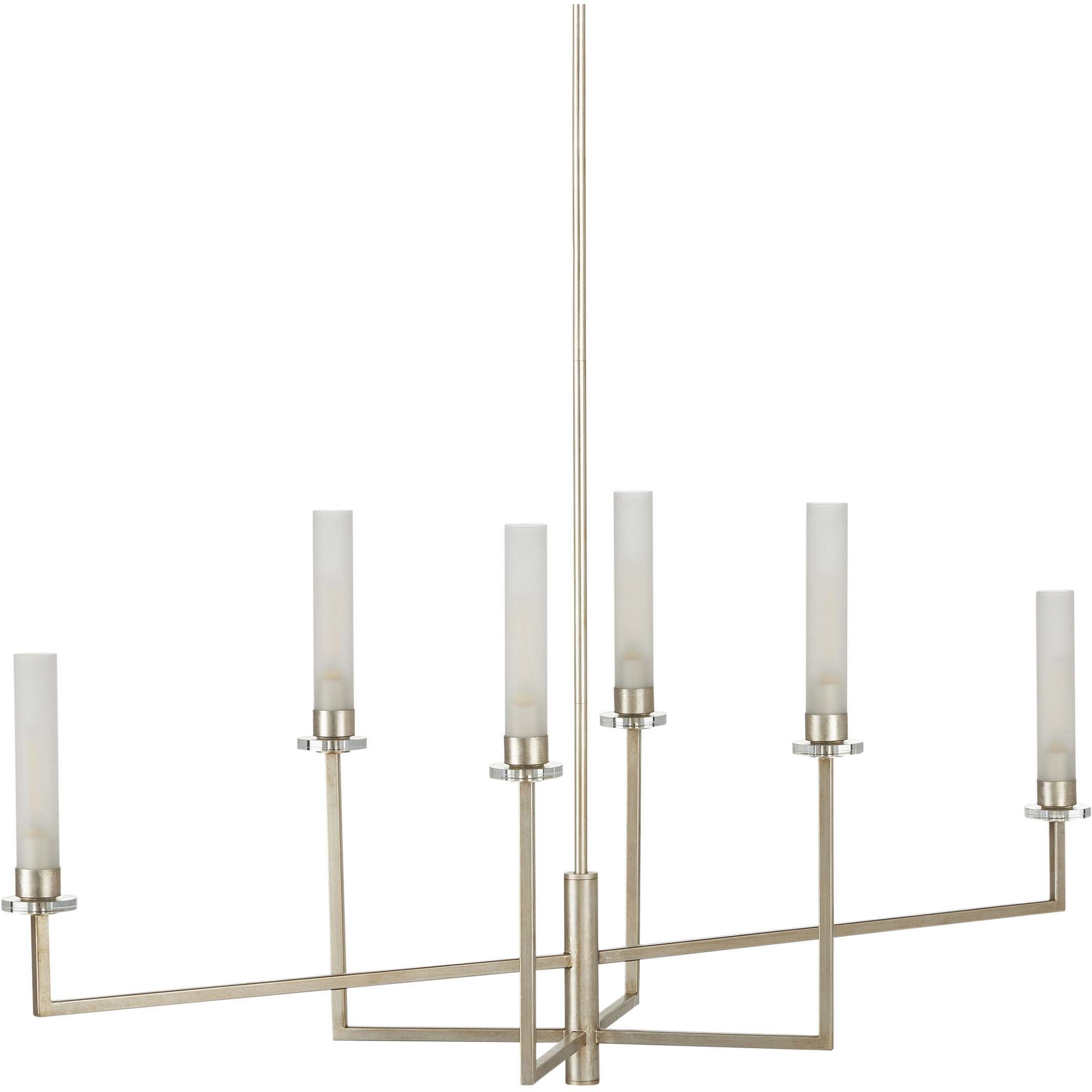 Courante 6 Light 44.75 inch Champagne and Frosted White Chandelier Ceiling Light