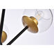 Axl 6 Light 24 inch Black and Brass Pendant Ceiling Light