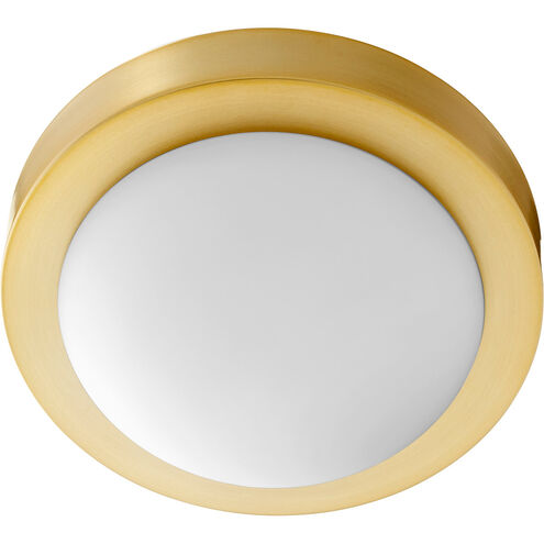 Contempo 1 Light 9 inch Aged Brass Flush Mount Ceiling Light