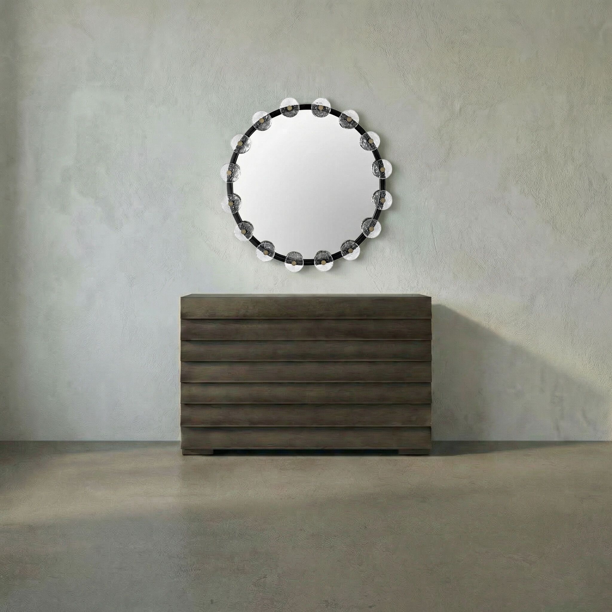 Moira 33 X 33 inch Matte Black Mirror