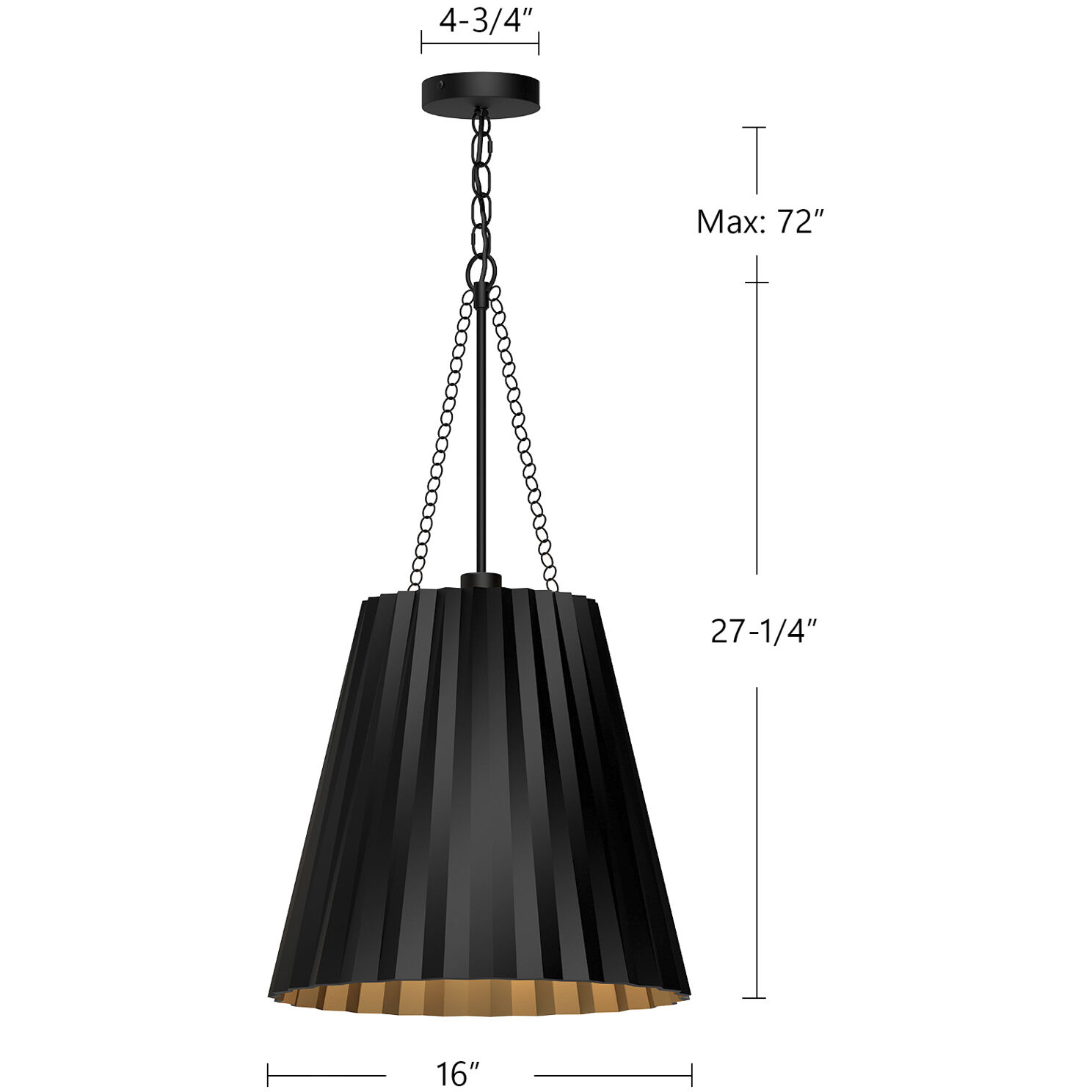 Alora Mood Plisse Pendant Ceiling Light in Matte Black