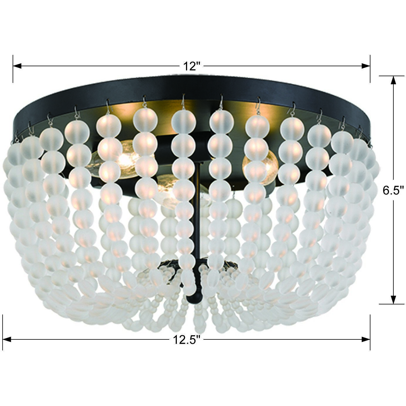 Rylee 3 Light 12.5 inch Matte Black Flush Ceiling Light