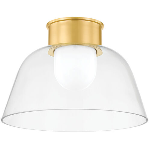 Lakeside 1 Light 14 inch Aged Brass Flush Mount Ceiling Light