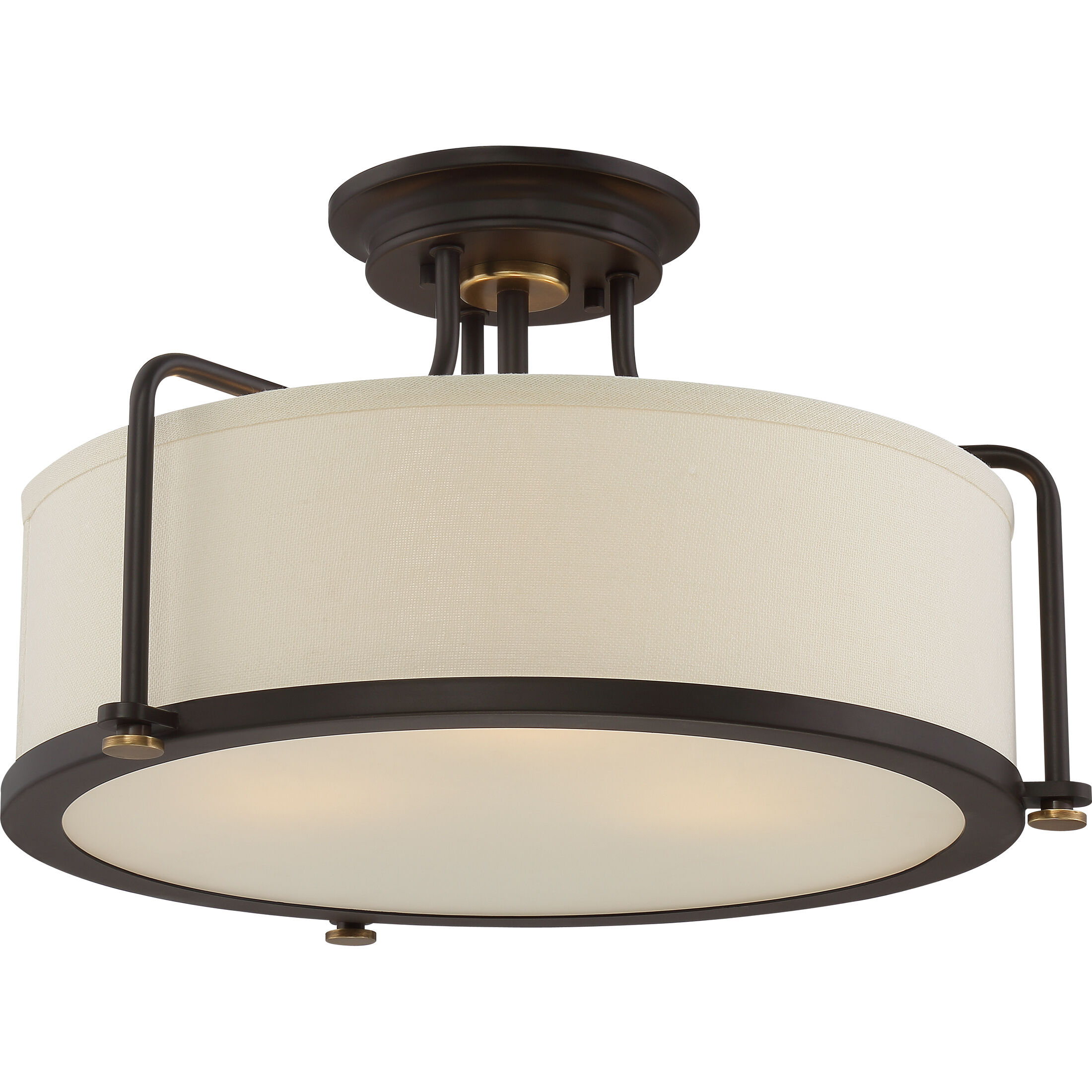 Calvary 3 Light 17.5 inch Western Bronze Semi-Flush Mount Ceiling Light