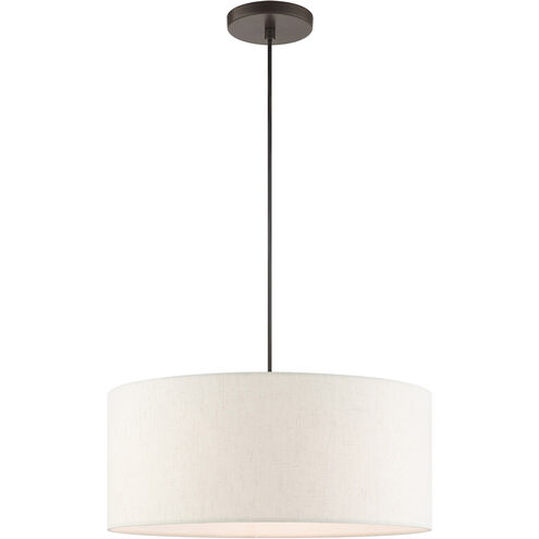 Meadow 3 Light 18 inch English Bronze Drum Pendant Ceiling Light