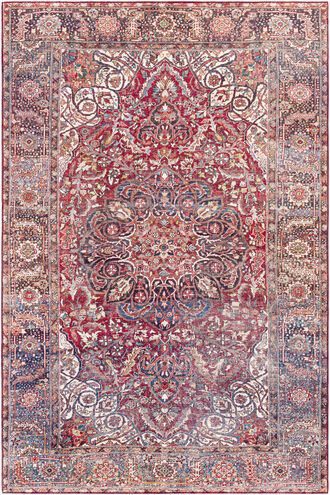 Iris 114 X 90 inch Bright Red; Multicolored Rug