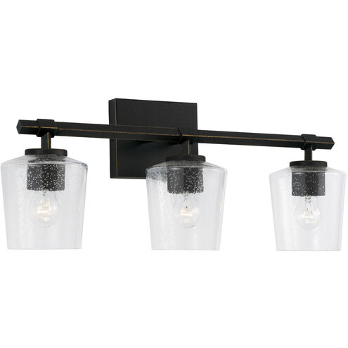 Ogden 3 Light 24 inch Brushed Black Iron Vanity Light Wall Light