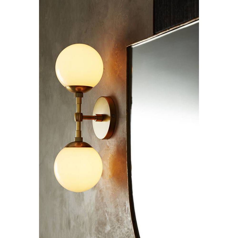 Polaris 2 Light 5.5 inch Antique Brass Wall Sconce Wall Light