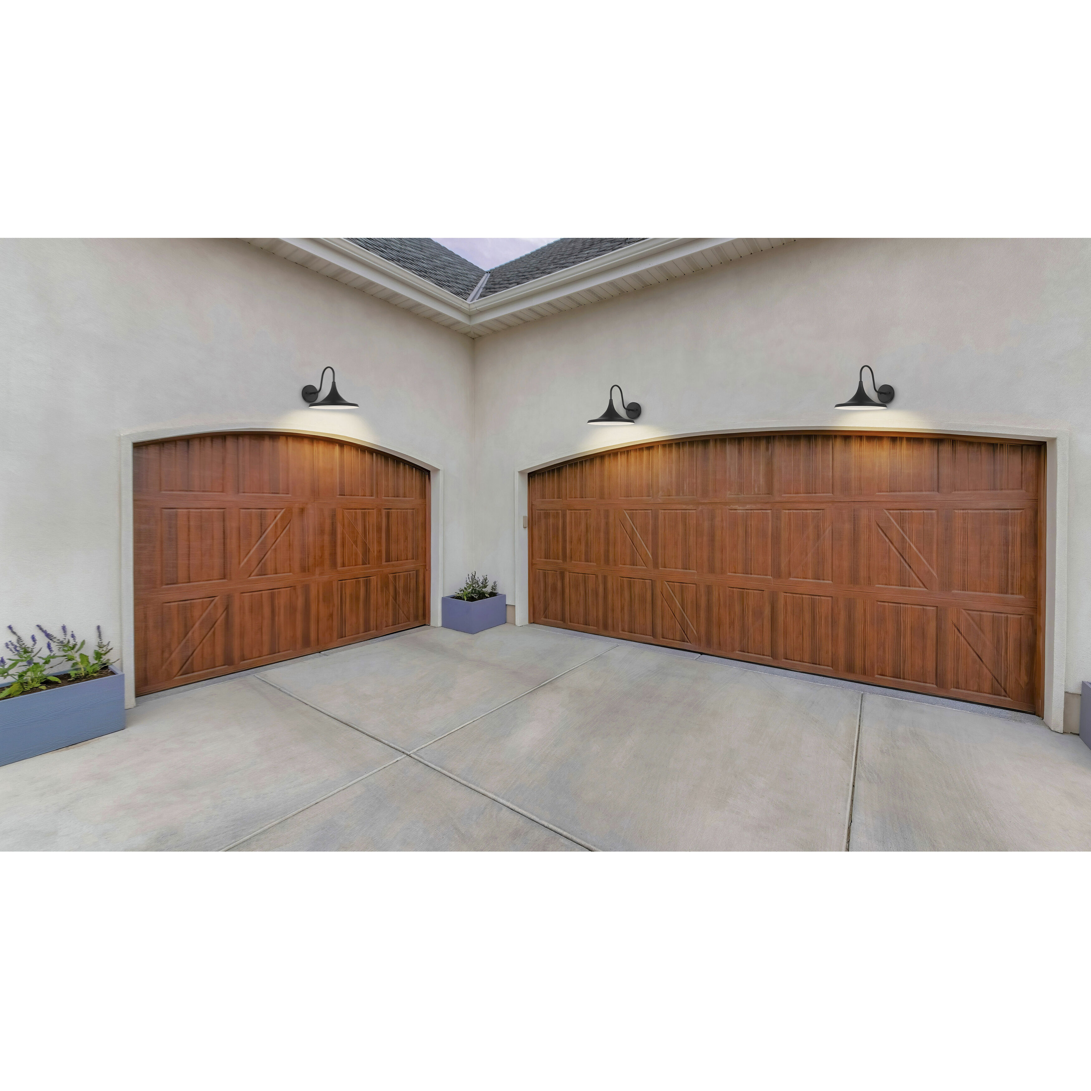 Pella LED 11.75 inch Black and White Outdoor Wall Mount