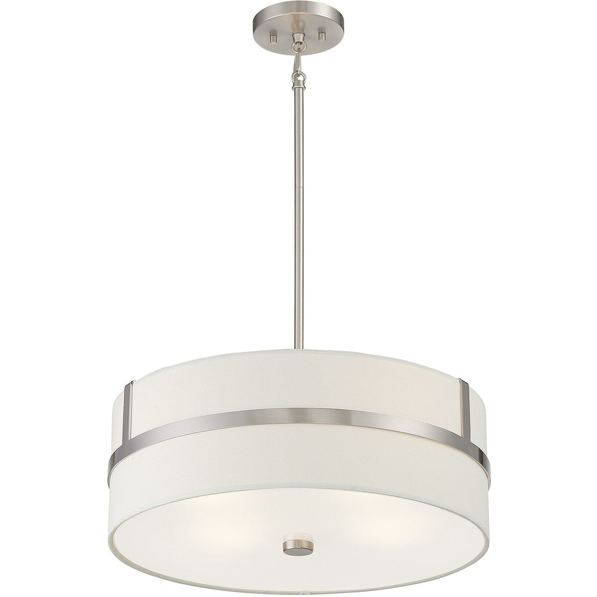Contemporary 4 Light 20 inch Brushed Nickel Pendant Ceiling Light