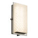 Fusion 12 inch Brushed Nickel Outdoor Wall Sconce in Weave Fusion