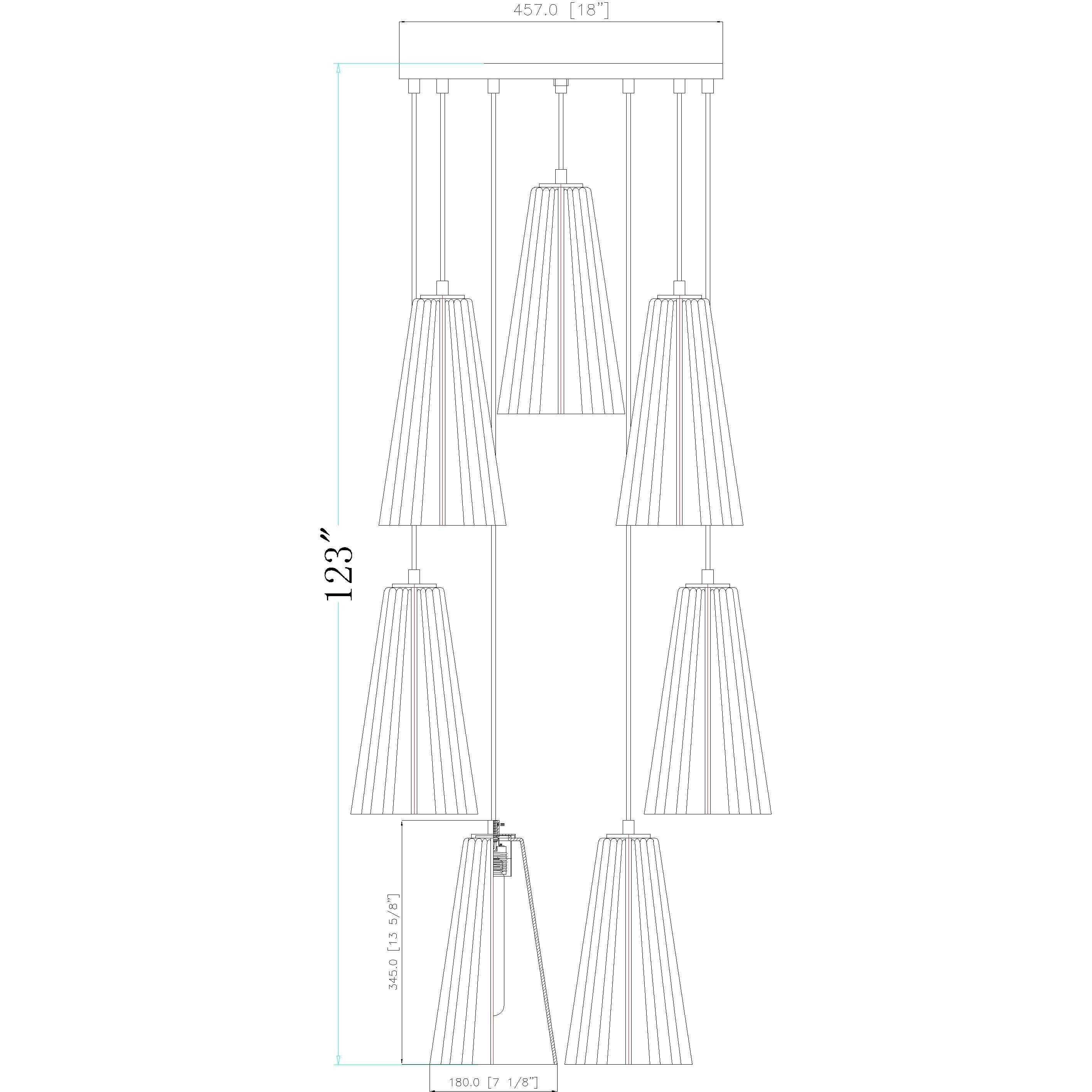 Farrell 7 Light 18 inch Modern Gold Chandelier Ceiling Light