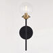 Orbit 1 Light 5 inch Muted Brass and Oil Rubbed Bronze Wall Light