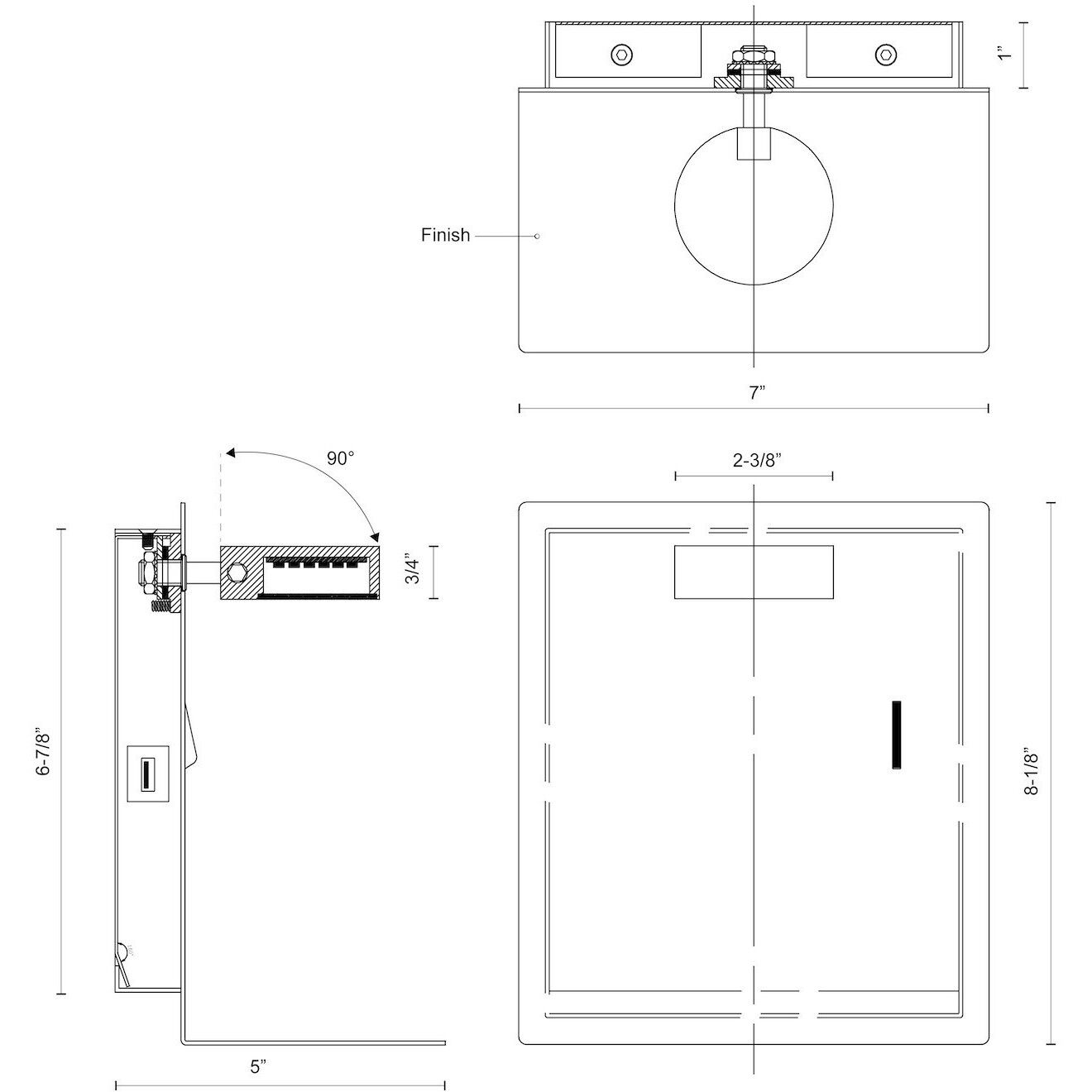 Dresden Wall Sconce Wall Light in Black