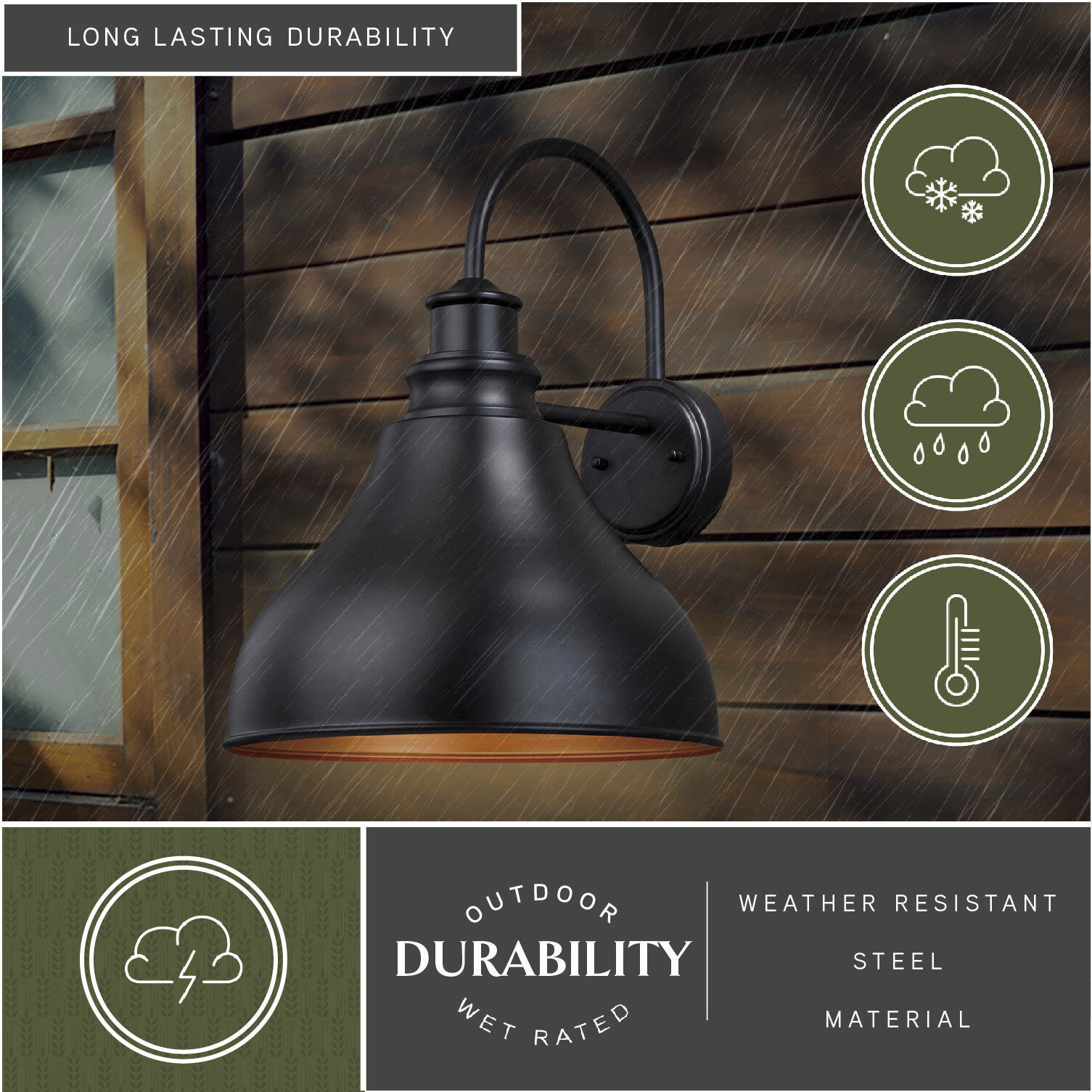 Delano LED 17 inch Oil Burnished Bronze and Light Gold Outdoor Wall