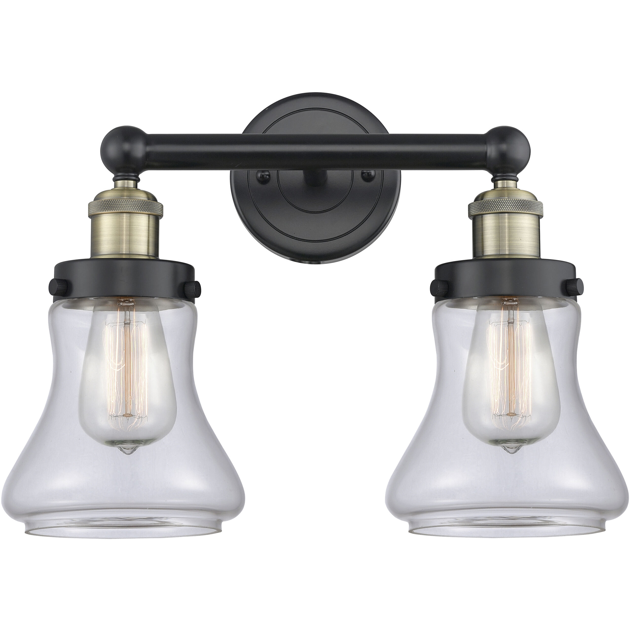 Bellmont 2 Light 15.5 inch Black Antique Brass Bath Vanity Light Wall Light in Clear