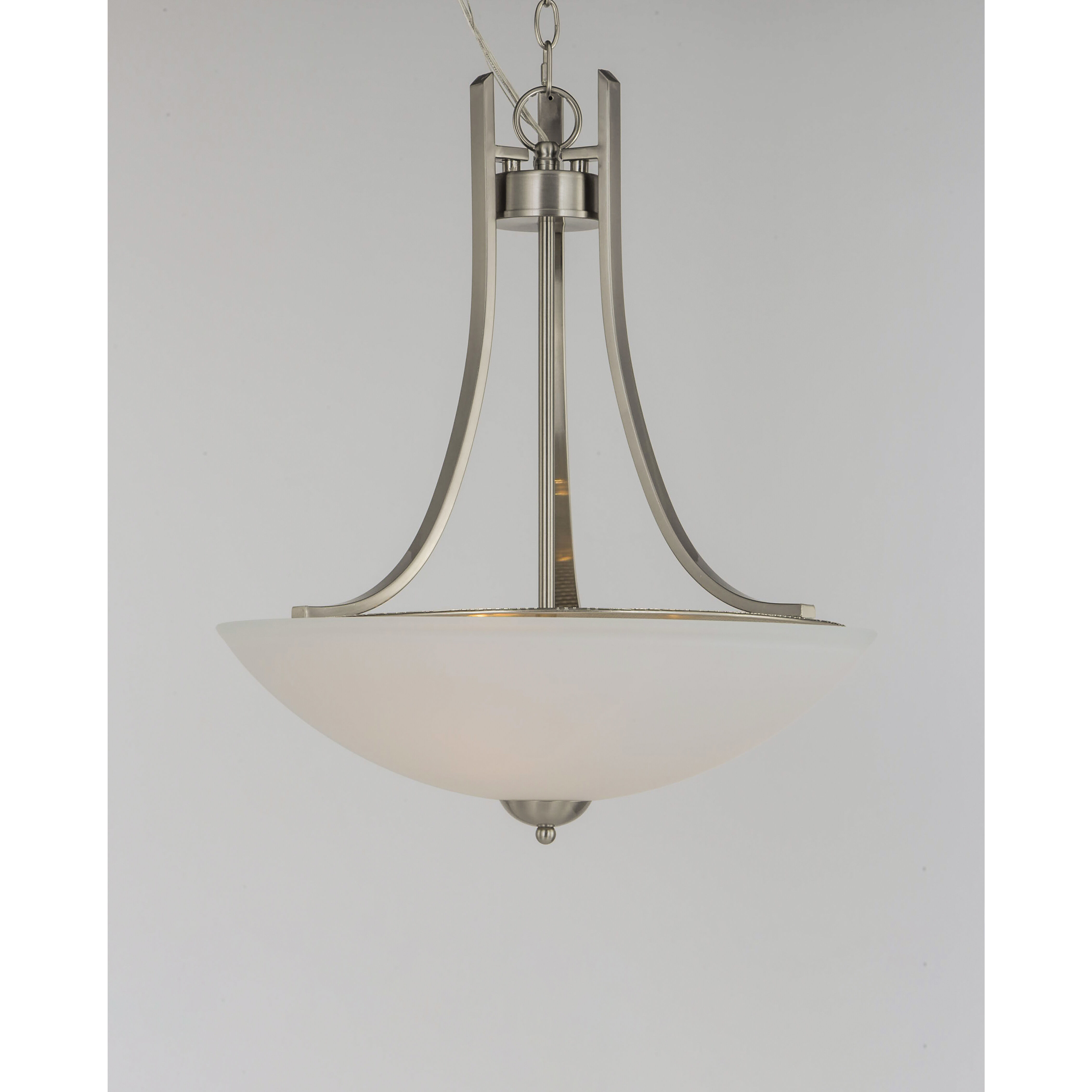 Taylor 3 Light 19.5 inch Satin Nickel Invert Bowl Pendant Ceiling Light