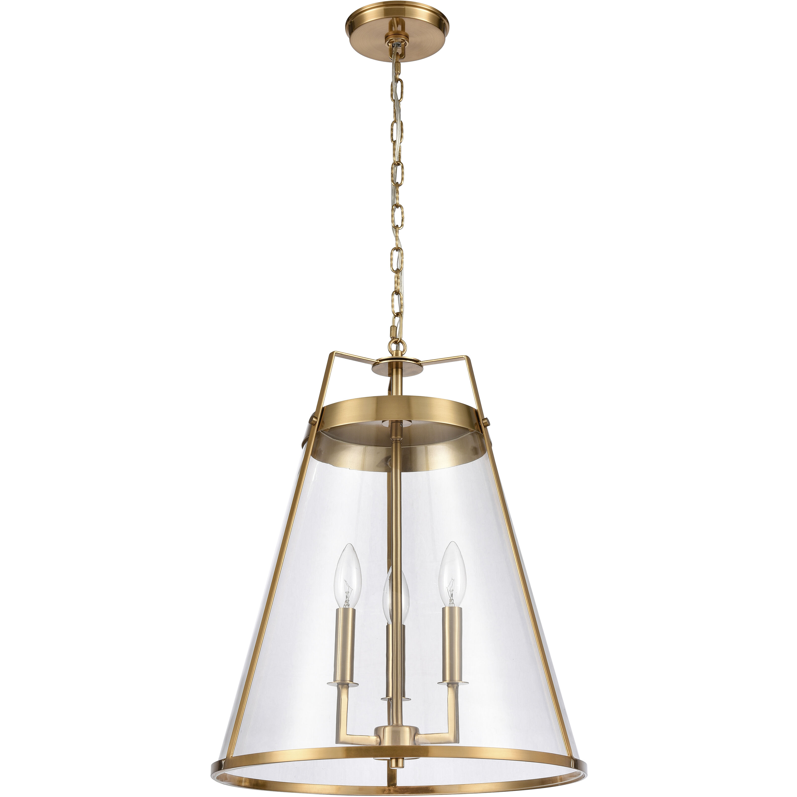 Judy 3 Light 16 inch Satin Brass Pendant Ceiling Light