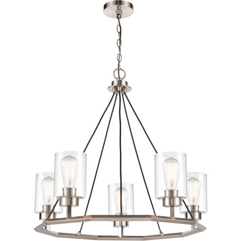 Mila LED 29 inch Black Satin Nickel Chandelier Ceiling Light