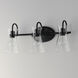 Ava 3 Light 22 inch Black Bath Vanity Wall Light
