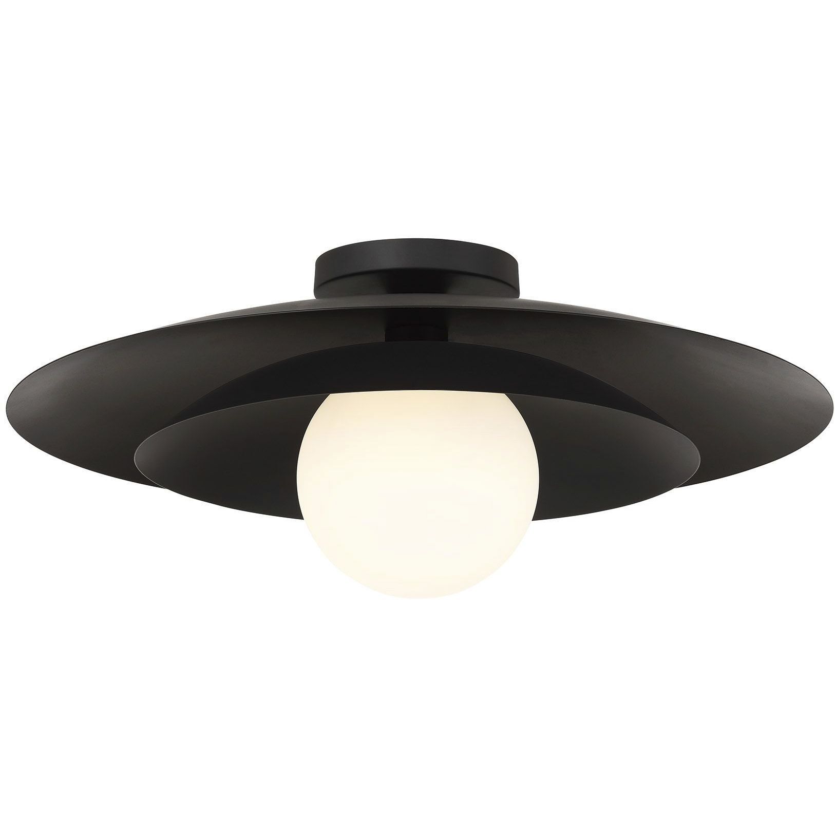 Sherrer 1 Light 20 inch Matte Black Semi-Flush Ceiling Light