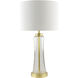 Fidel 26.5 inch 60 watt Clear / Metallic - Brass Accent Table Lamp Portable Light