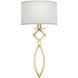 Cienfuegos Wall Sconce Wall Light in Gold Leaf, Laminated White Fabric
