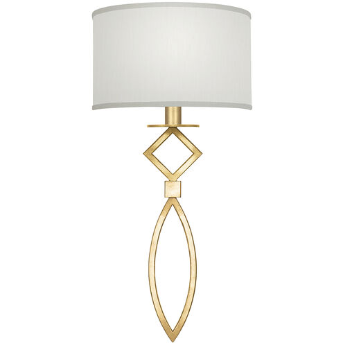 Cienfuegos Wall Sconce Wall Light in Gold Leaf, Laminated White Fabric