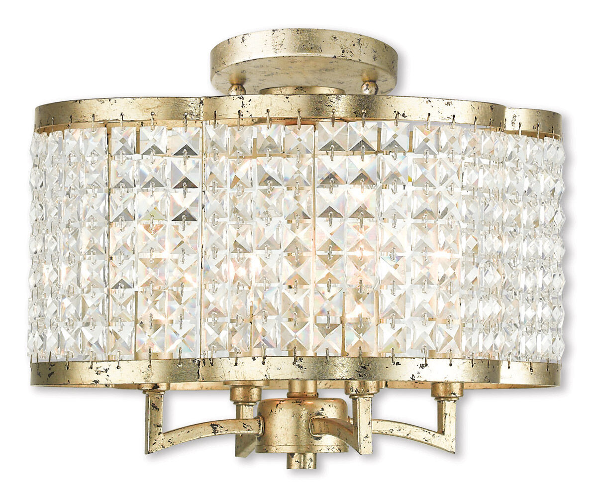 Grammercy 4 Light 14 inch Hand Applied Winter Gold Convertible Mini Chandelier/Ceiling Mount Ceiling Light