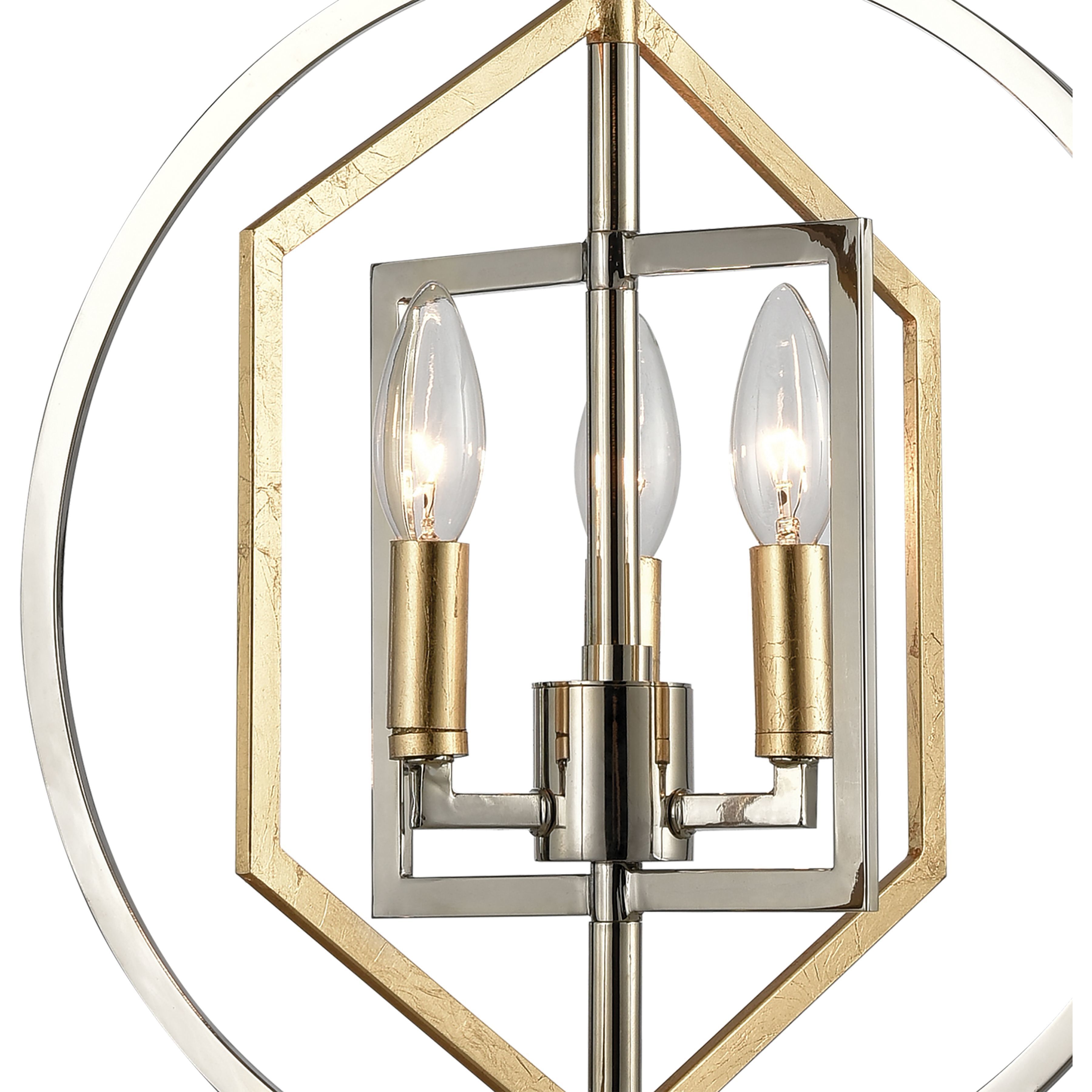 Geosphere 3 Light 15 inch Polished Nickel Chandelier Ceiling Light