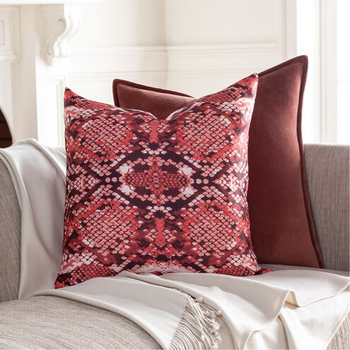 Chloe 20 X 20 inch Bright Red/Dark Brown/White Pillow Kit, Square