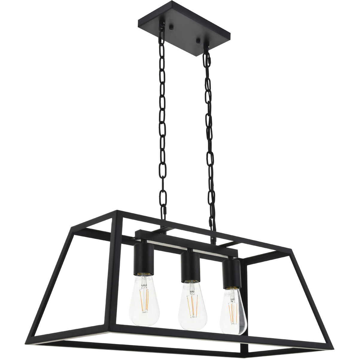 Resolute 3 Light 25 inch Black Pendant Ceiling Light