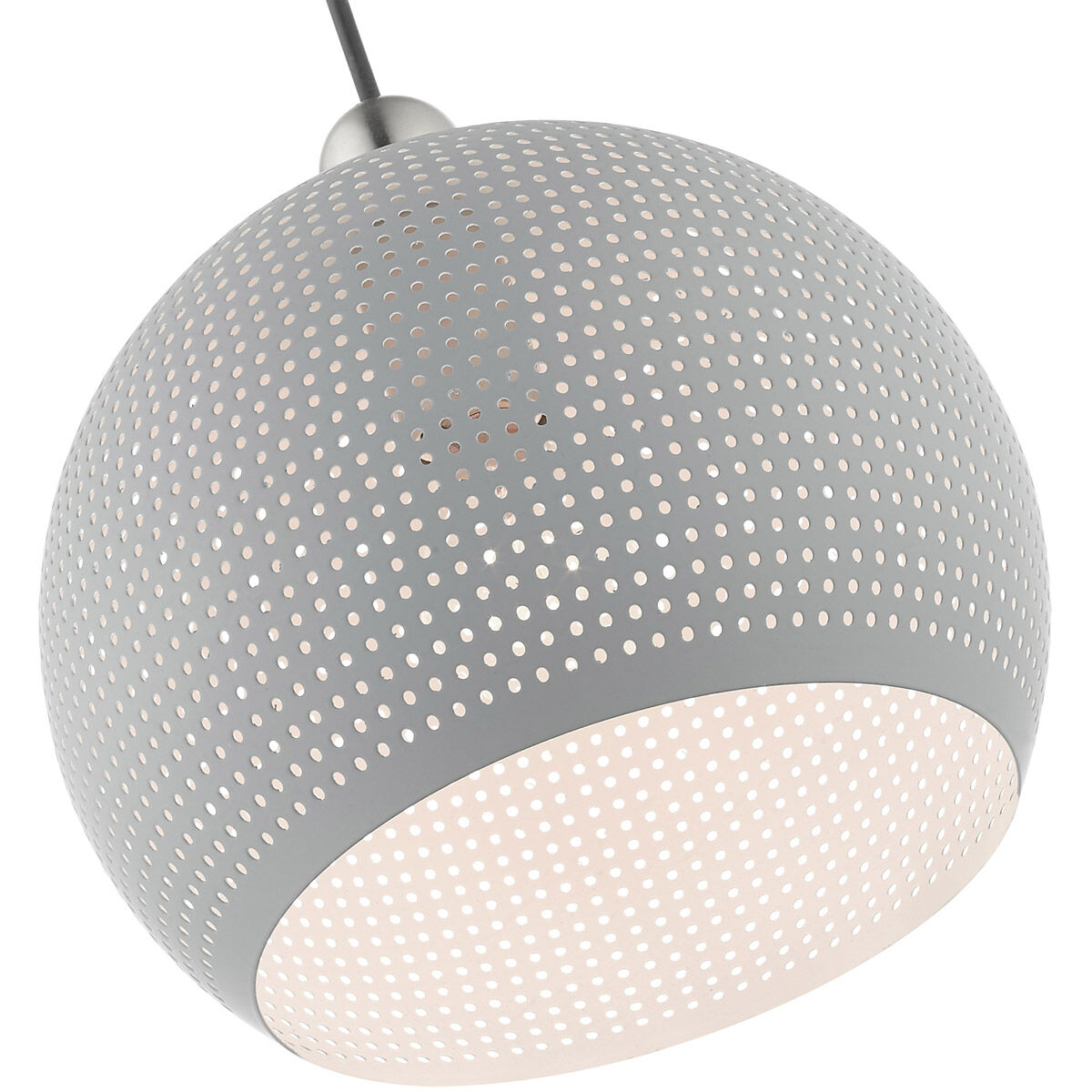 Dublin 1 Light 10 inch Nordic Gray with Brushed Nickel Accents Pendant Ceiling Light