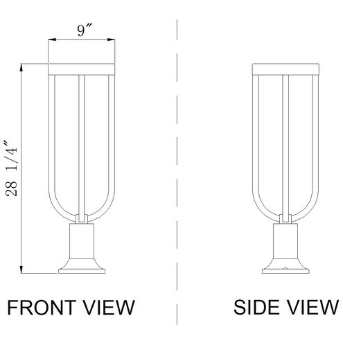 Leland LED 28.25 inch Sand Black Outdoor Pier Mounted Fixture