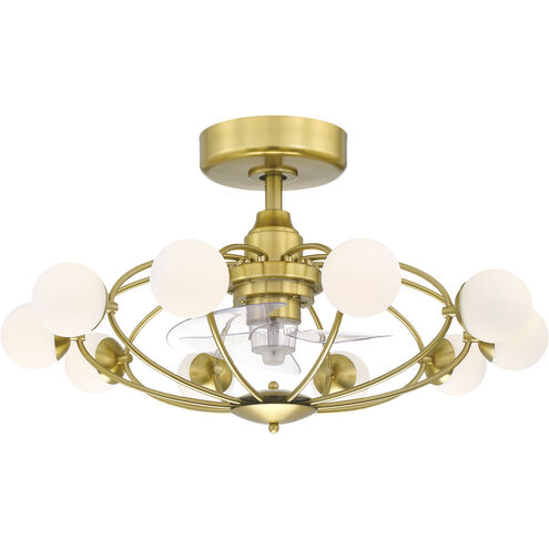 Kerring 14 inch Brushed Satin Brass with Clear Blades Fan-Uni